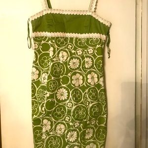 Anne Klein Green/White Fitted Summer Dress. Size 10